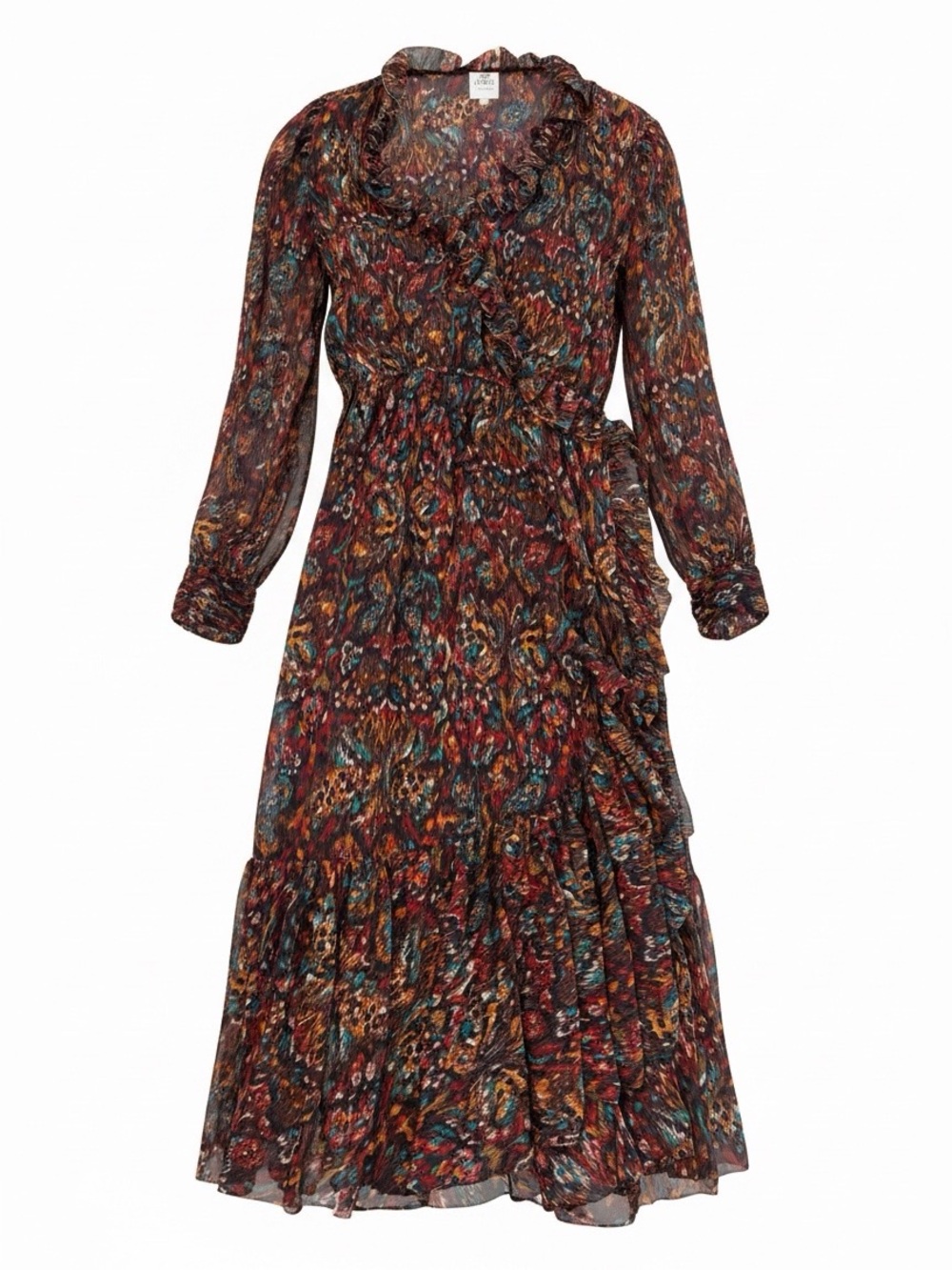 MISA Los Angeles Charlotte Maxi Dress Size L Multicolor Ruffle
